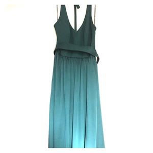 White By Vera Wang V Neck Halter Bridesmaid Dress